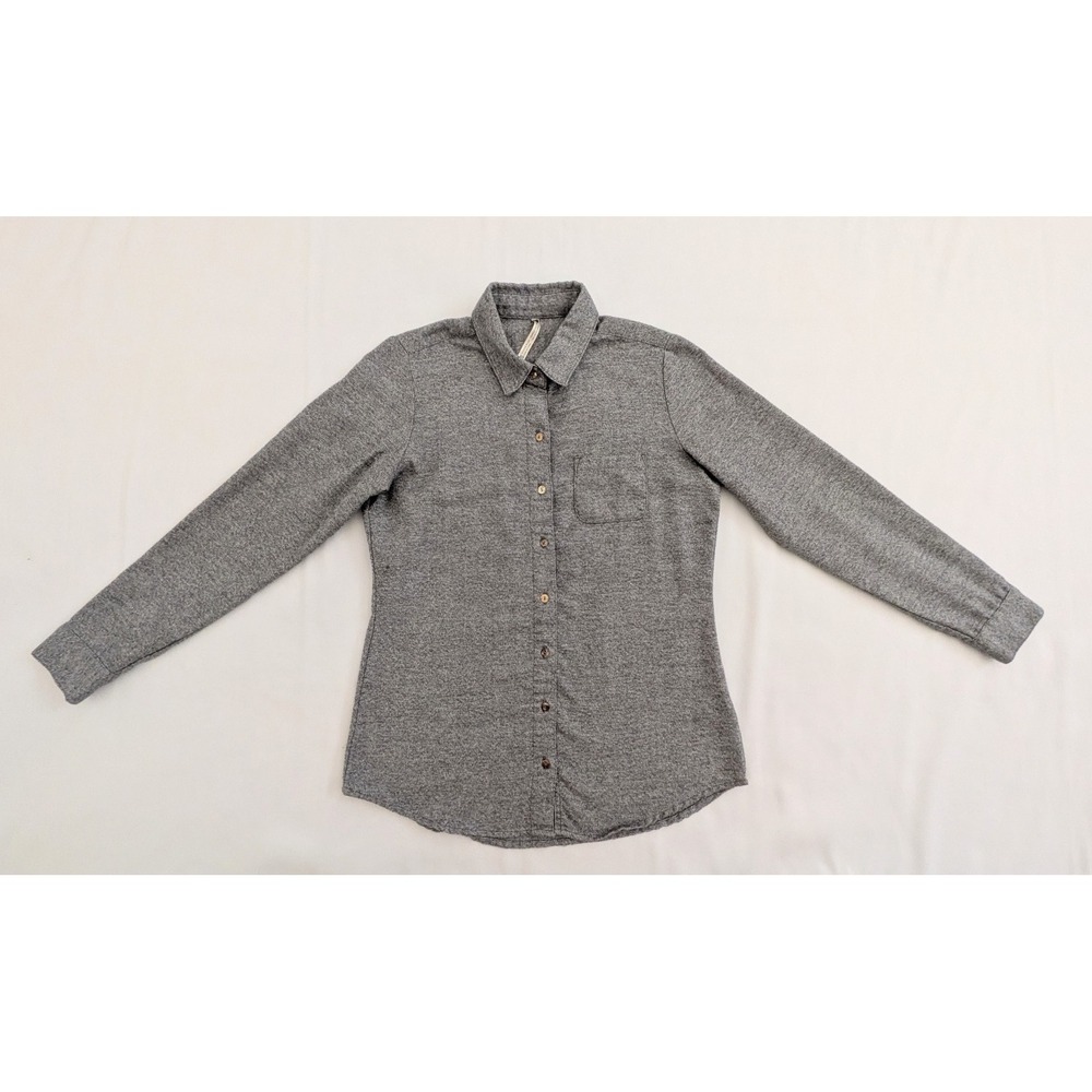 KUHL Kamila Flannel Gray Long Sleeve Button Up Shirt Top Womens XS Style 8377